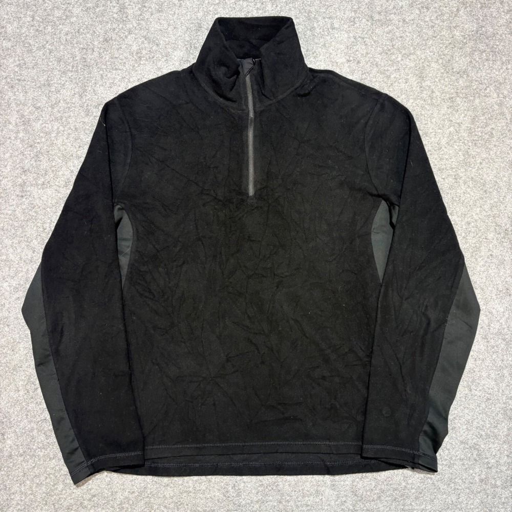 RLX Ralph Lauren Mens Quarter Zip Fleece Pullover Black Technical Panels Size M